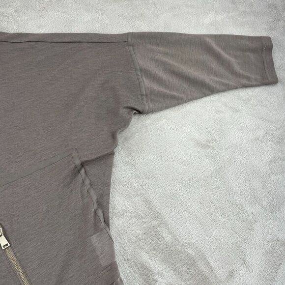 St John Jacket Women XL Grey Full Zip Active Long Sleeve Yellow Tag Gold Zipper - Picture 6 of 14